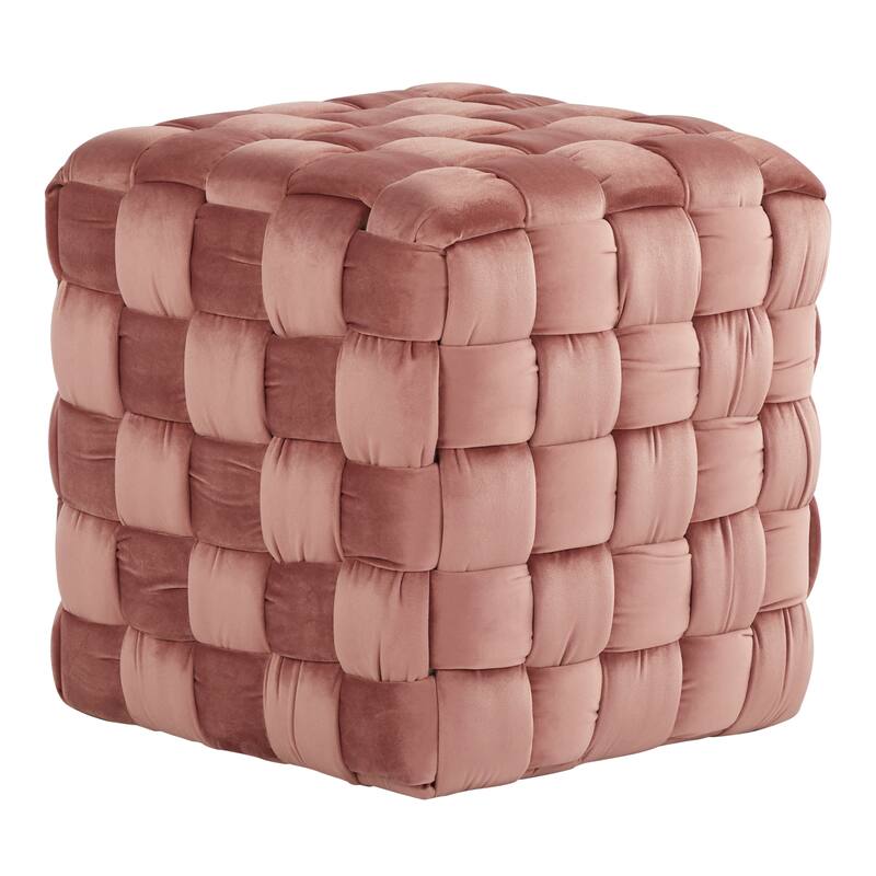 Square Braided 16" Ottoman Comfortable choice, multiple functions, classic design, and cozy corners in Velvet by LumiSource