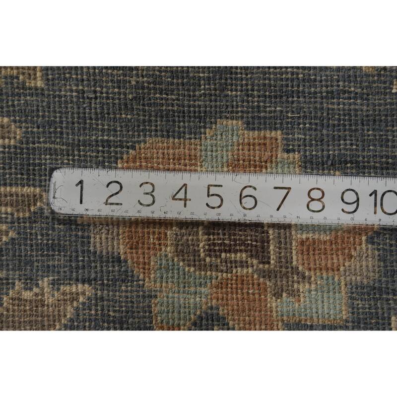 Hand Knotted Oriental 100% Wool Carpet Transitional All-Over Greys & Charcoal Oushak Area Rug - 9' 11'' X 8' 2''