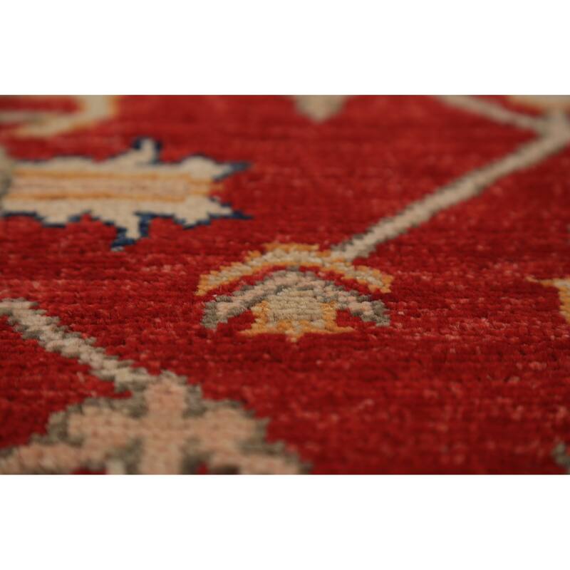 Geometric Heriz Serapi Vegetable Dye Area Rug Handmade Wool Carpet - 6'11"x 10'1"