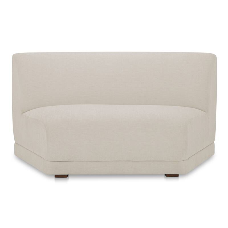 NADAAL STUDIOS Solace Wedge Slipper Chair, Contemporary Modular Design, Deep Foam & Fiber Cushioning, Plinth Base, White
