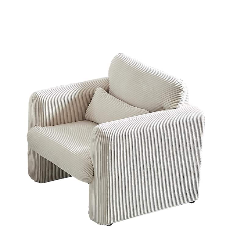 33" Upholstered Lounge Chair with Support Pillow