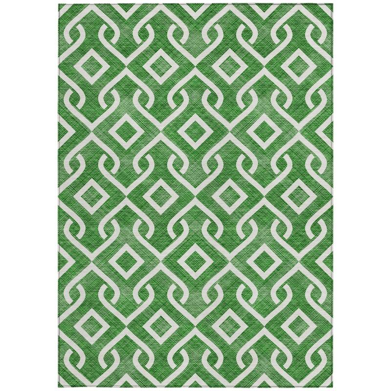 HomeRoots Geometric Transitional Rectangle Outdoor Rug