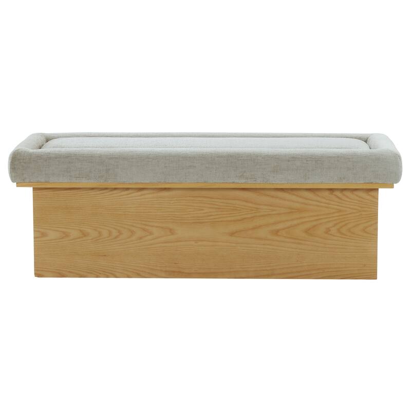 SAFAVIEH Couture Trudy Chenille And Wood Bench - 51"W x 17"D x 18"H