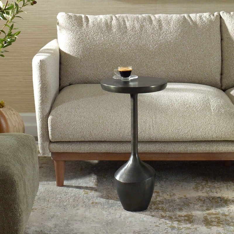 Copper Grove Raw Dark Brown Aluminum Round Accent Table