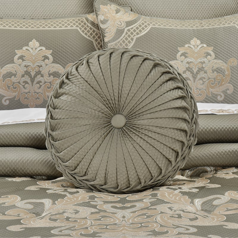 Piazza Tufted Round Decorative Throw Pillow - Polyester - Accent - Sage