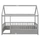 preview thumbnail 8 of 20, Twin Size Pine Wood Floor Bed with House Roof Frame, Fence Guardrails for Kids, Boys and Girls