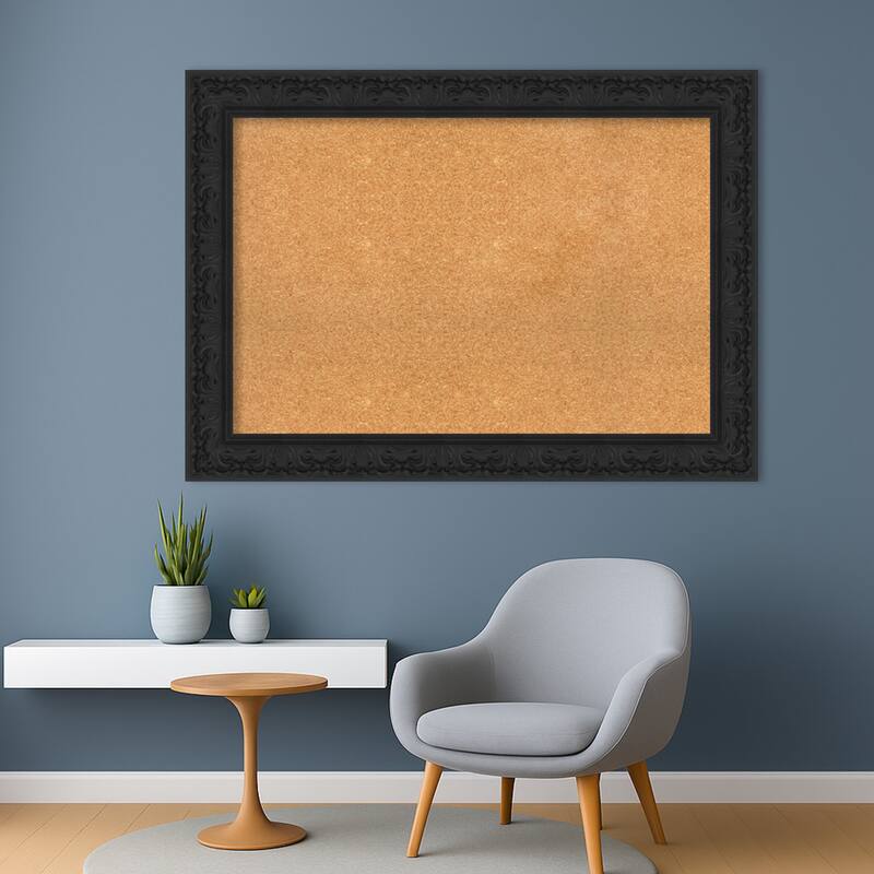 Luxe Black Framed Cork Board - Bulletin Board, Organization Board, Pin Board