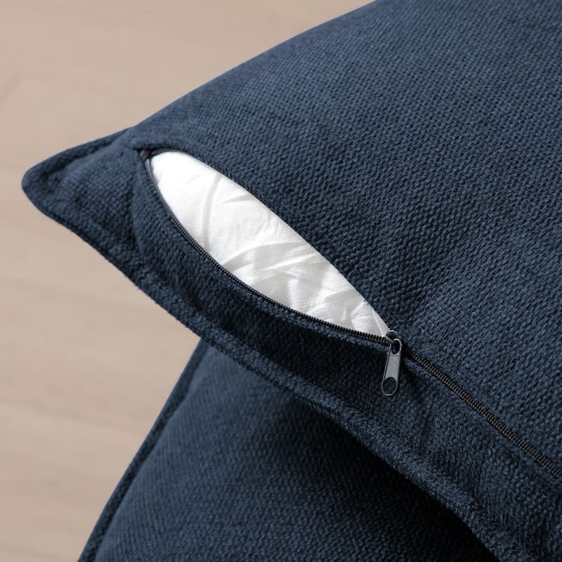 130" Modern Upholstered Sectional Sofa with Console and Chaise, Pillows