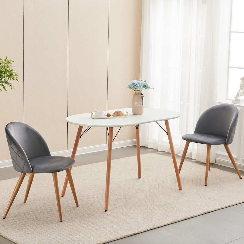 HomyLin Modern Upholstered Fabric Dining Chair Mid Back Armless