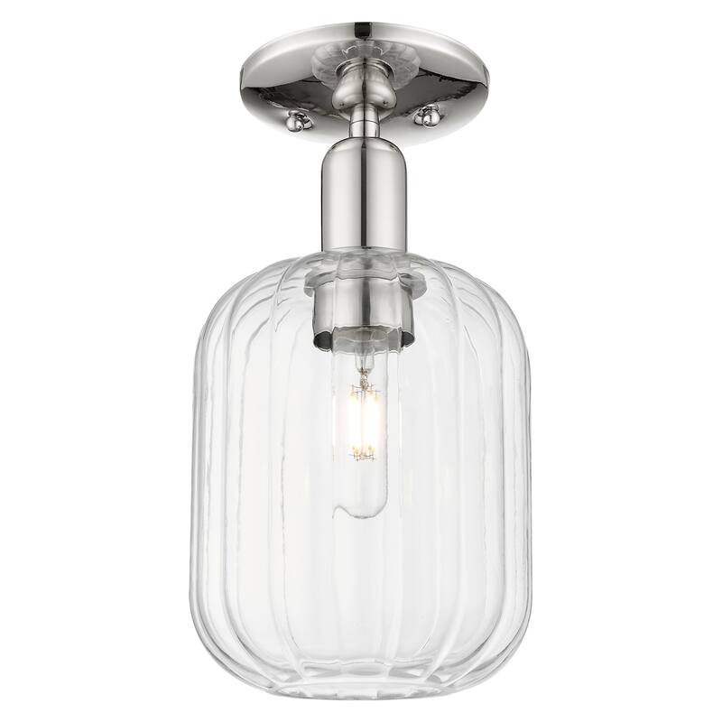 Innovations Lighting 716-1C-G460-7CL Preston 7" Wide Semi-Flush - Polished Nickel