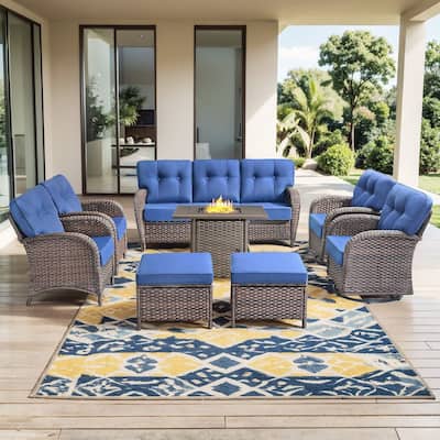 Pocassy Ooutdoor Fire Pit Table with Patio Funiture
