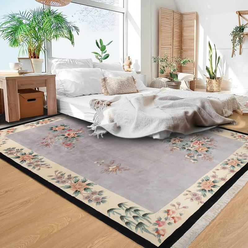 Gertmenian Oriental Estate Traditional Oriental Floral Border Metallion Hand Knot Wool Area Rug Collection