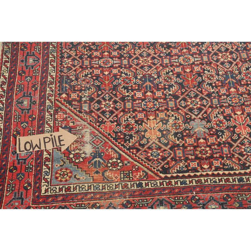 Hand Knotted Oriental 100% Wool Carpet Traditional Medallion Navy Blue & Blues Malayer Area Rug - 6' 4'' X 5' 2''