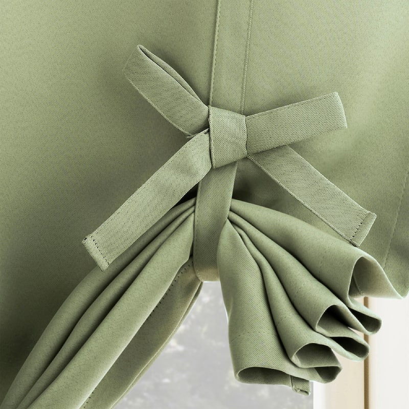 Sun Zero Greenwich Energy Saving Blackout Rod Pocket Window Tie-up Shade