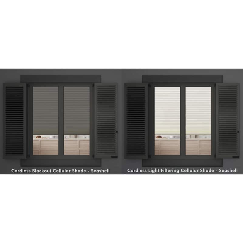 Linen Avenue Cordless Cellular Top Down Bottom Up Blackout Shade, Seashell (Arrives 1/4" Narrower)