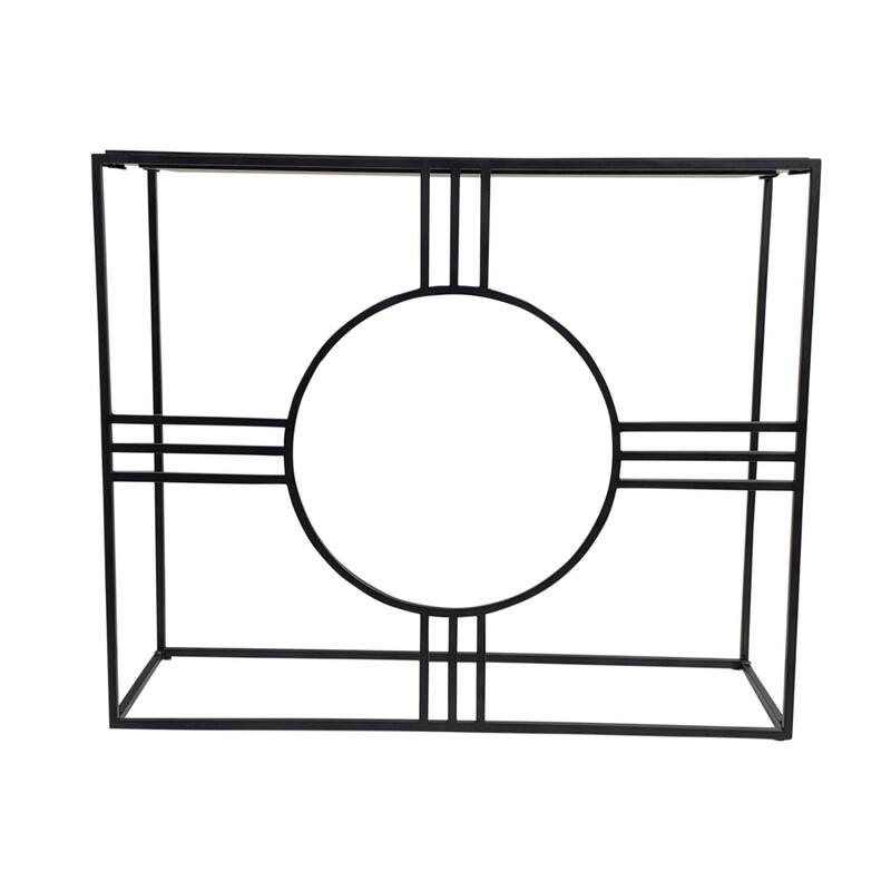 Console Table with Marble Top - 36.5" - Black