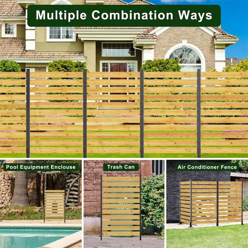 72.8"Hx38.5"W(1 Panel)Cedar Wood Privacy Screen,Air Conditioner Fence