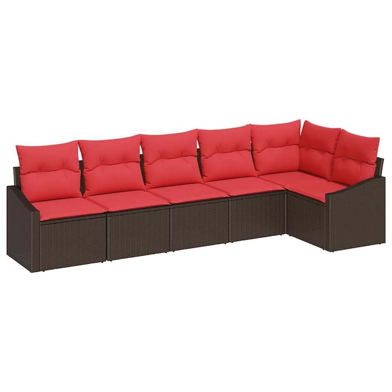 vidaXL 7 Piece Garden Sofa Set with Cushions - 113.6×48.6×27.2