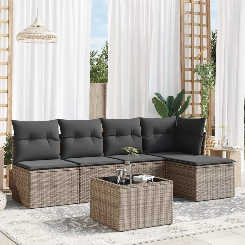 vidaXL Garden Sofa Set Grey - 21.7 x 21.7 x 14.6