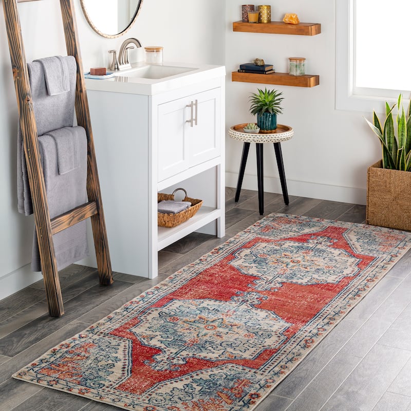 Livabliss Lleucu Distressed Persian Area Rug