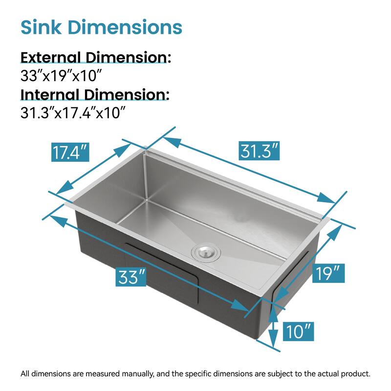 Kitchen Sink Multifunctional undermount Flying Rain Waterfall Stainless Steel Handmade Modern Single Bowl