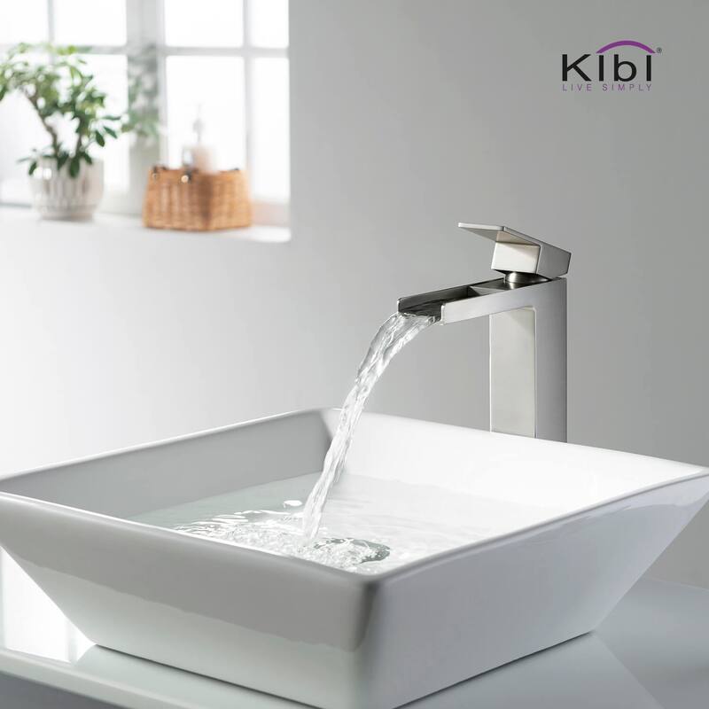 Waterfall Lead-free Solid Brass Single Handle Bathroom Sink Faucet