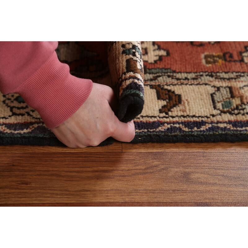 Hand Knotted Oriental 100% Wool Carpet Traditional Geometric Red Hamedan Runner Rug - 10' 2'' X 3' 2''