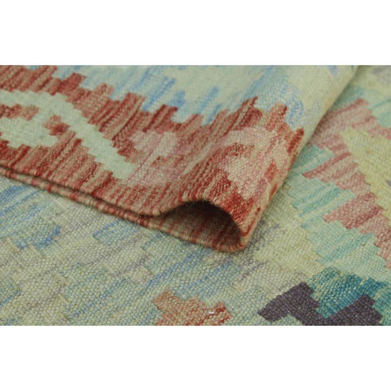 Sun Faded Flatweave Nikoo Grey/Rust Rug - 6'11" x 9'11"