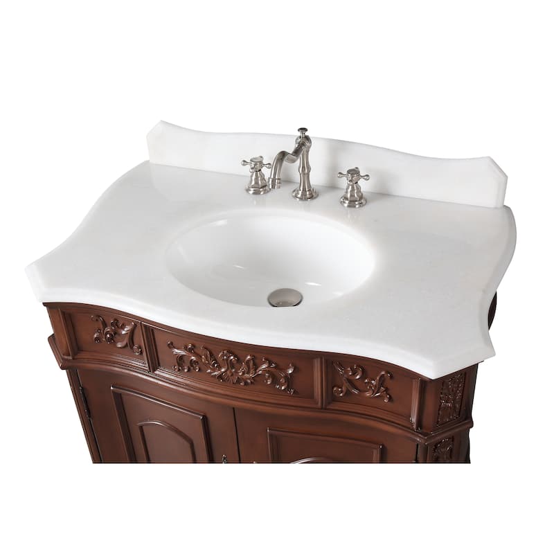 33" Unique Classic Benson Bathroom Sink Vanity - Brown