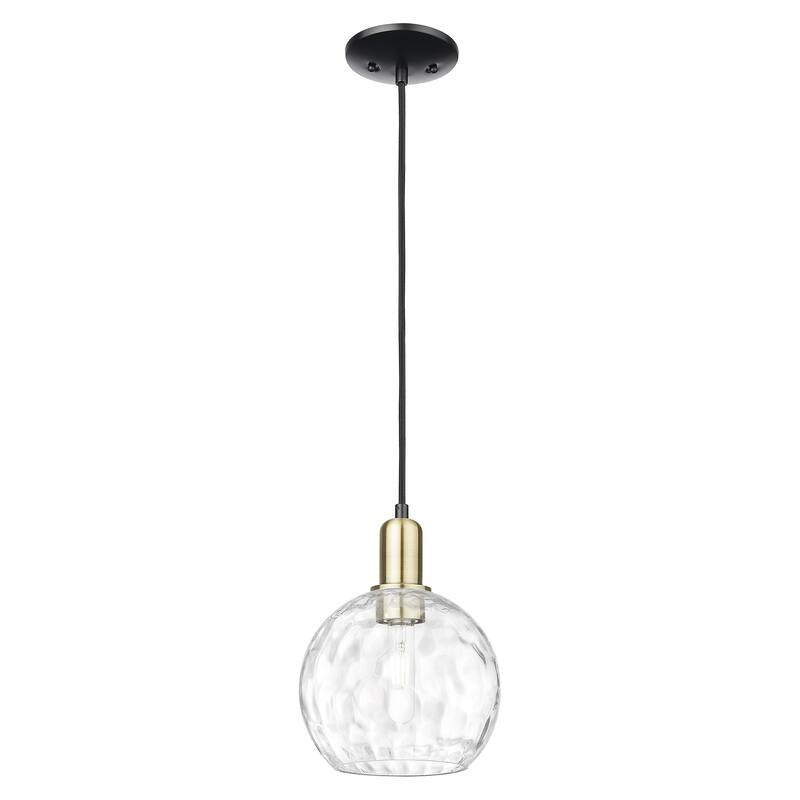Innovations Lighting Endless Possibilities Arcadia - Athens Water Glass - 1 Light 8" Cord Hung Mini Pendant - Black Antique Brass