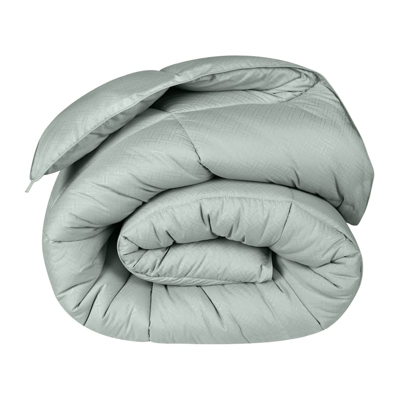 Superior Monochrome Basketweave Microfiber Down Alternative Comforter