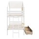 preview thumbnail 12 of 10, White Twin over Twin Size Solid Wood Bunk Bed with 2 Drawers, 1 Storage Box, 1 Shelf, Window and Roof