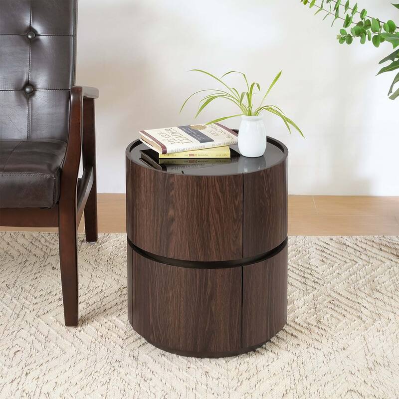 Double - Layer Storage Round Side Table for Versatile and Organized Living and Working Spaces