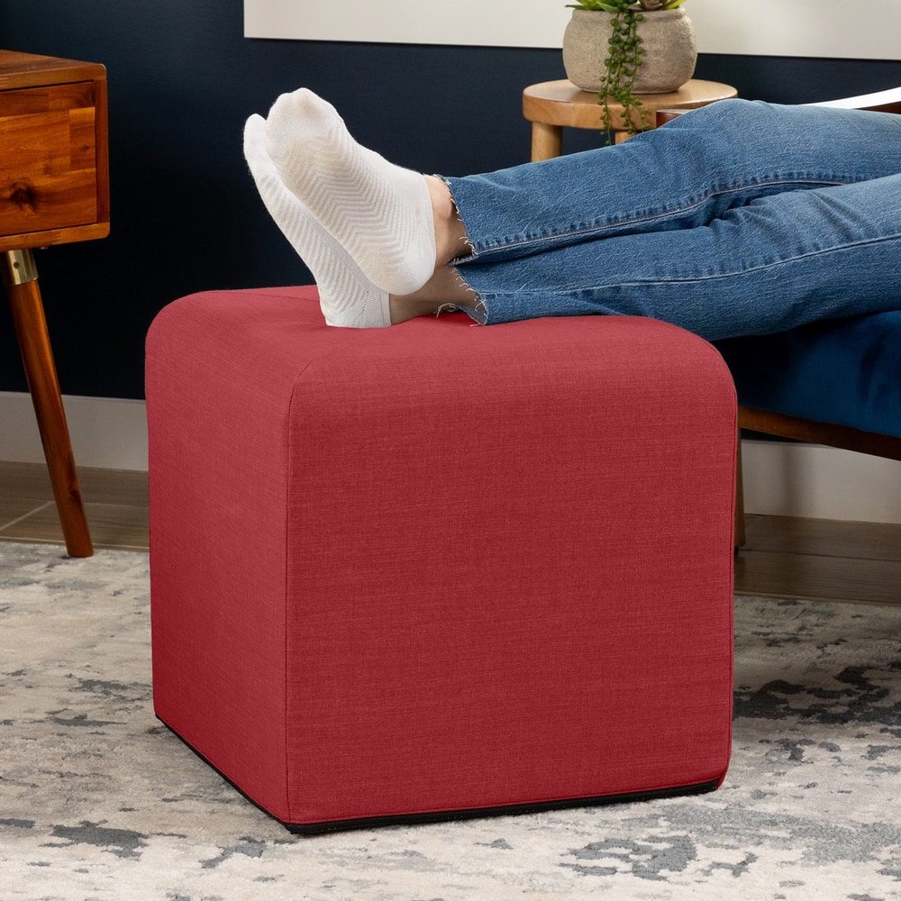 Jaxx Monroe Square Foam Ottoman with Stain Resistant Performance Fabric