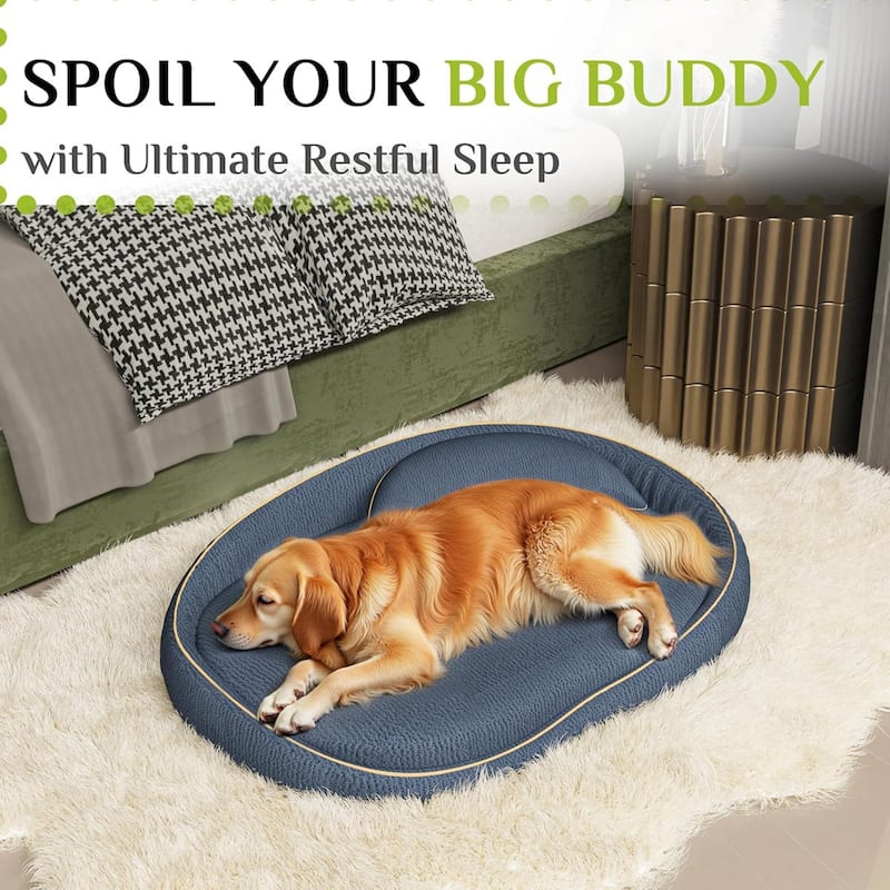 WOWMAX Orthopedic Dog Beds For Extra Large Dogs, With Extra Pillows, Non Slip Bottom Couch Bed With Washable Removable Cover