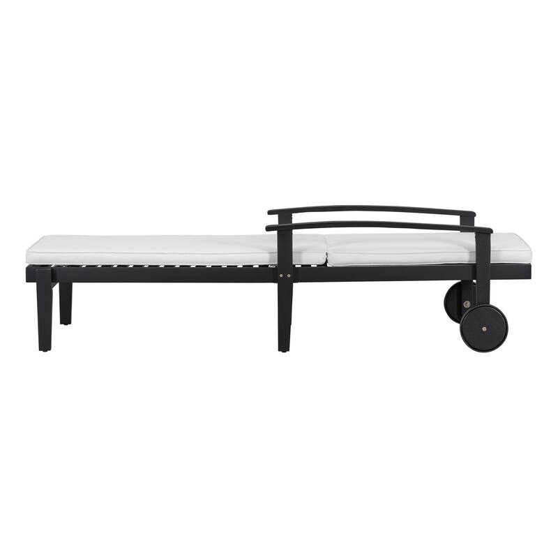 Jason Outdoor Acacia Wood Outdoor Chaise Lounge with Water Resistant Cushion by Christopher Knight Home