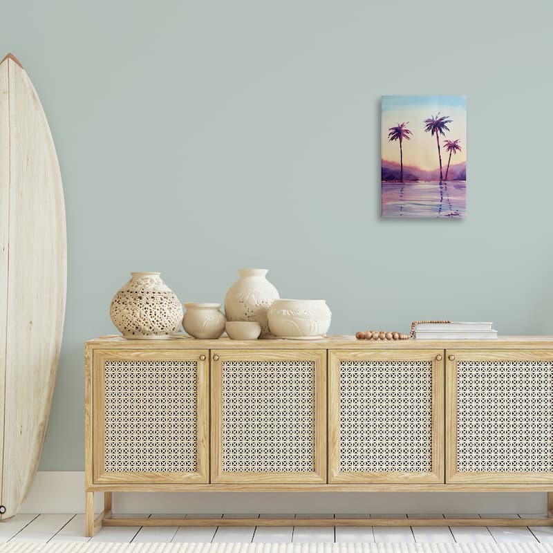 Stupell Purple Hued Palm Trees Canvas Wall Art Design By Stephanie Fielden