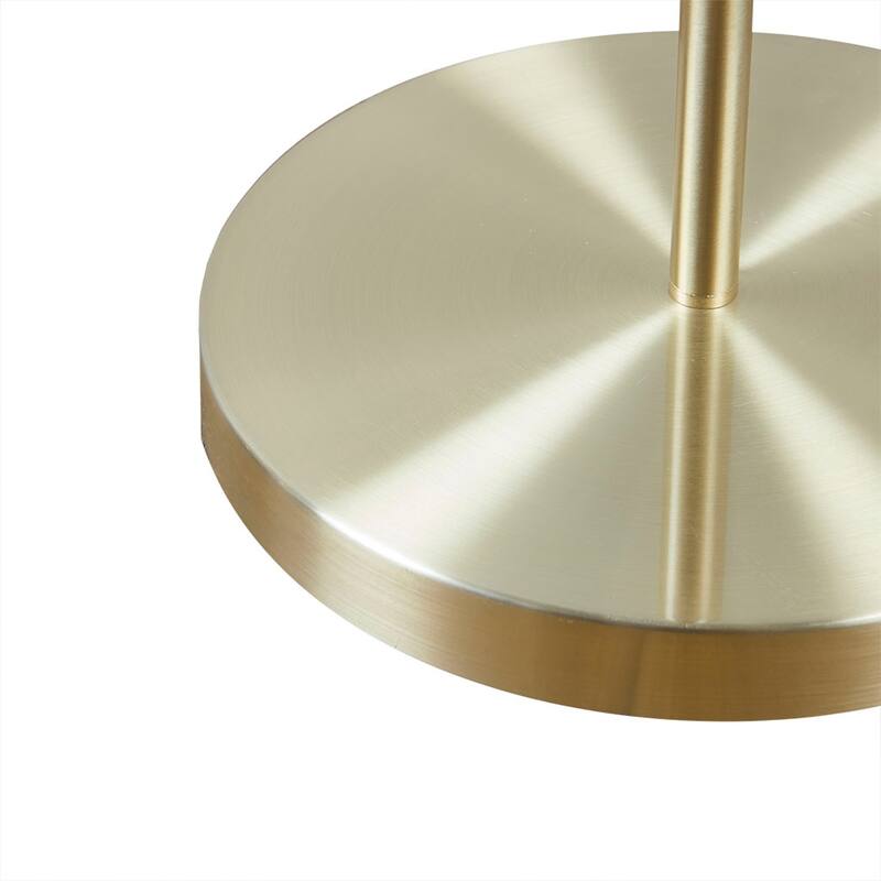Cusp Barn 1-Light Metal Stand Gold Base Floor Lamp, Linen Drum Shaped Shade Floor Lamp for Living Room