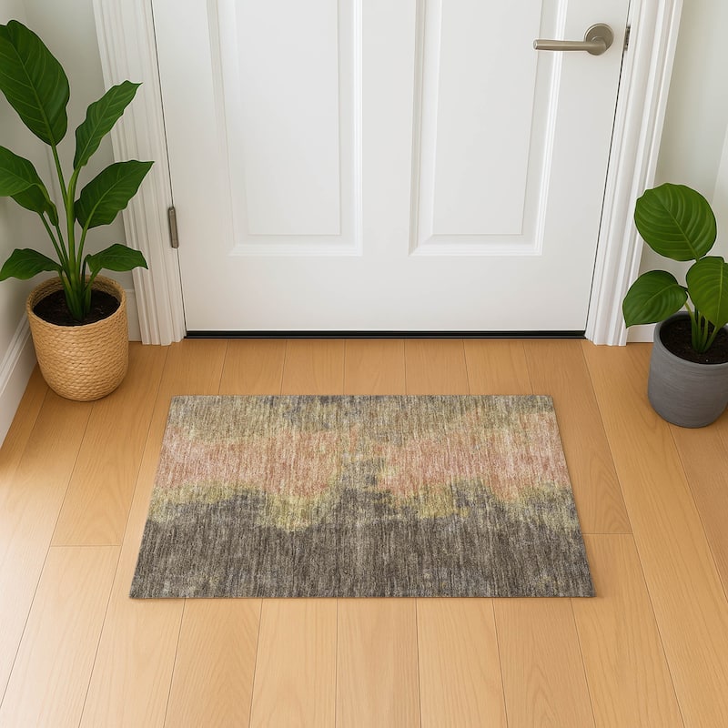 Premium Washable Super Soft Vintage Traditional Mayfield Rug - Fudge - 1'8" x 2'6"