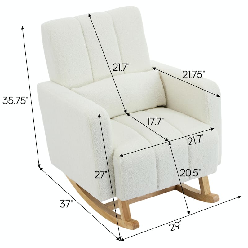 ​Plush Rocking Chair - Soft Teddy Velvet Upholstery