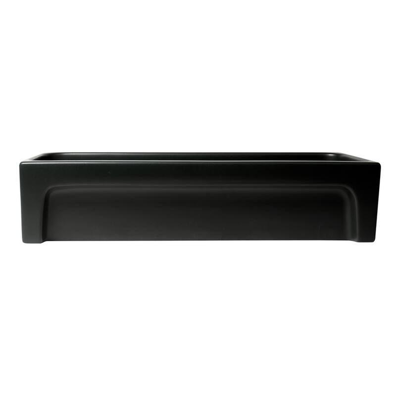 ALFI brand AB36TRBM 36" Black Matte Above Mount Fireclay Bathroom Trough Sink