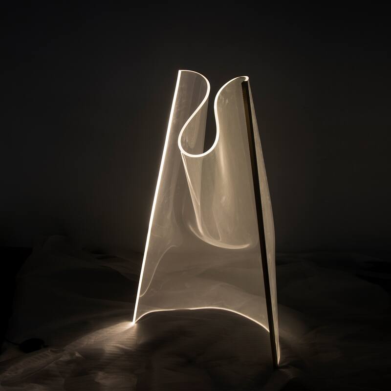 Irregular Acrylic Lamp Floor Lamp - 47.2in - White