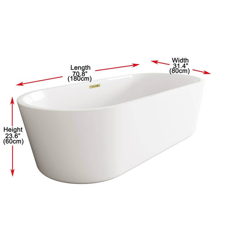 Odell Soaking Bathtub in Glossy White