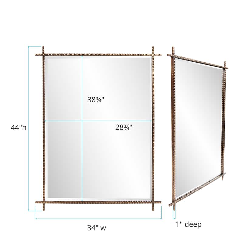Allan Andrews Allen Andrews Isarno Large Rectangular Decorative Metal Industrial Mirror