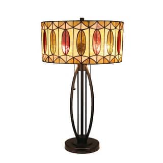 Geometric Style 2-Light Table Lamp 15" Shade.