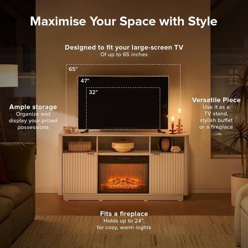 Mopio Brooklyn 59" Electric Fireplace TV Stand