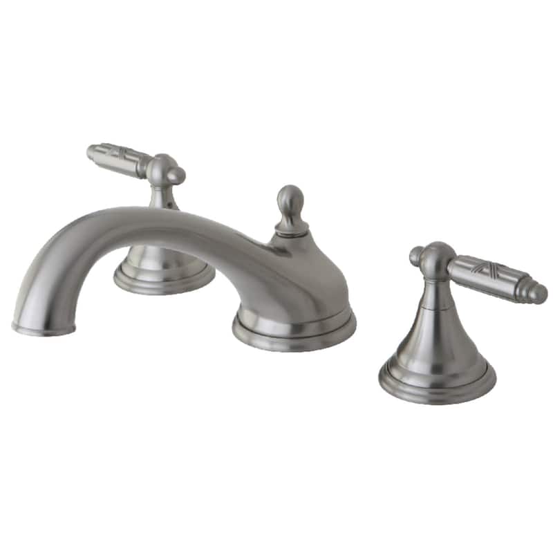 Kingston Brass Georgian Deck Mounted Roman Tub Filler with Lever - Brushed Nickel