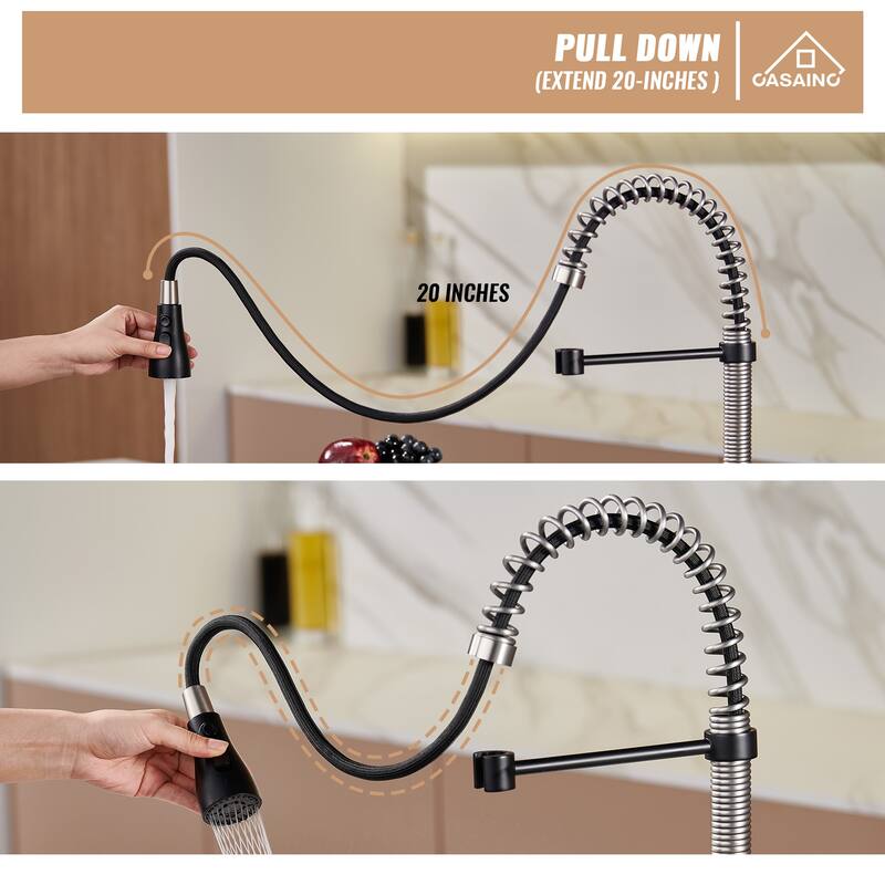 Single Handle Pull Down Sprayer Kitchen Faucet