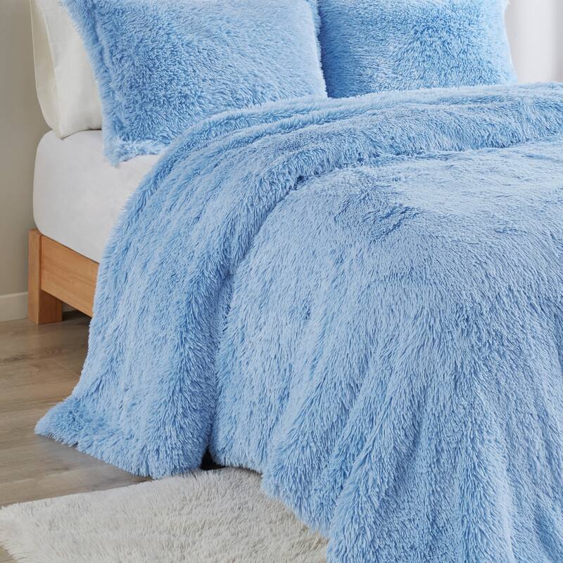 Intelligent Design Effie Shaggy Fur Reversible Comforter Set