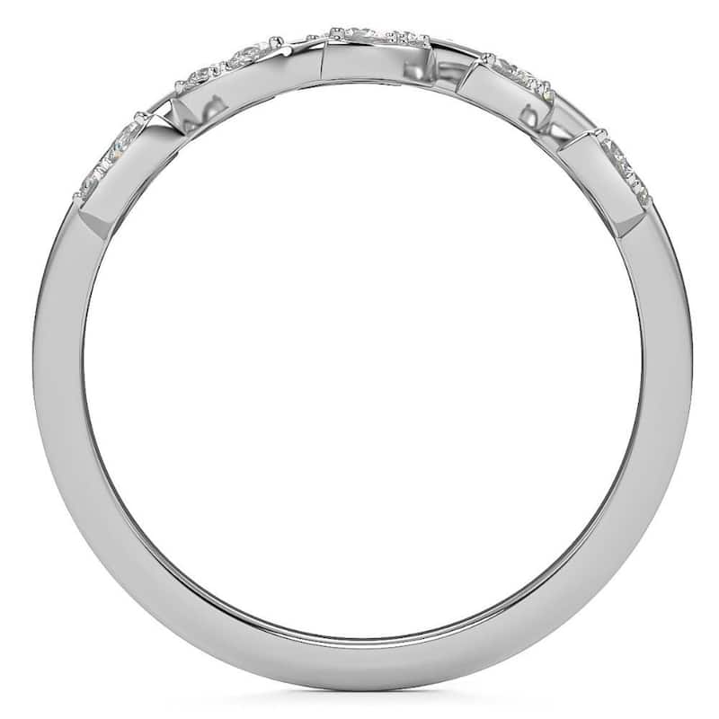 1/3Ct Diamond Wedding Stackable Ring Vine Petal Leaf White Yellow or Rose Gold